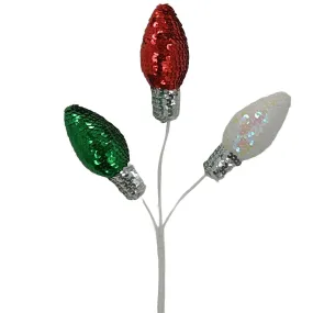 14" Sequin Light Bulb Spray 64745