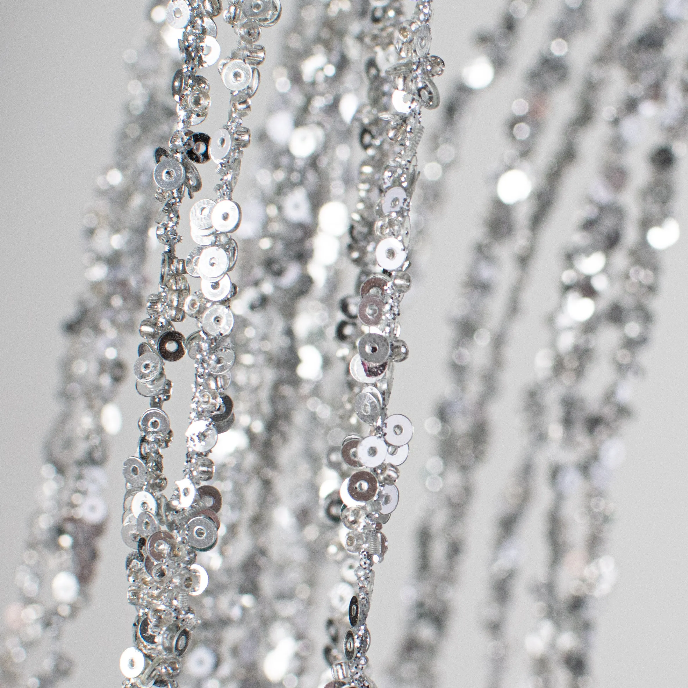 43" Hanging Sequin Spray: Silver