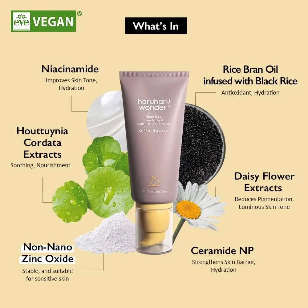 Black Rice Pure Mineral Relief Daily Sunscreen SPF50 /PA     50ml