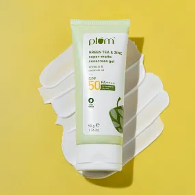 Green Tea & Zinc Super-Matte Sunscreen Gel | SPF 50 PA     | SPF for Oily Skin