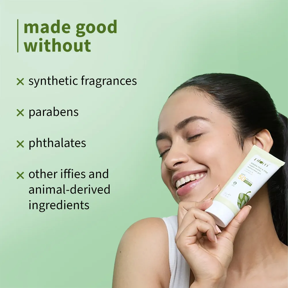 Green Tea & Zinc Super-Matte Sunscreen Gel | SPF 50 PA     | SPF for Oily Skin