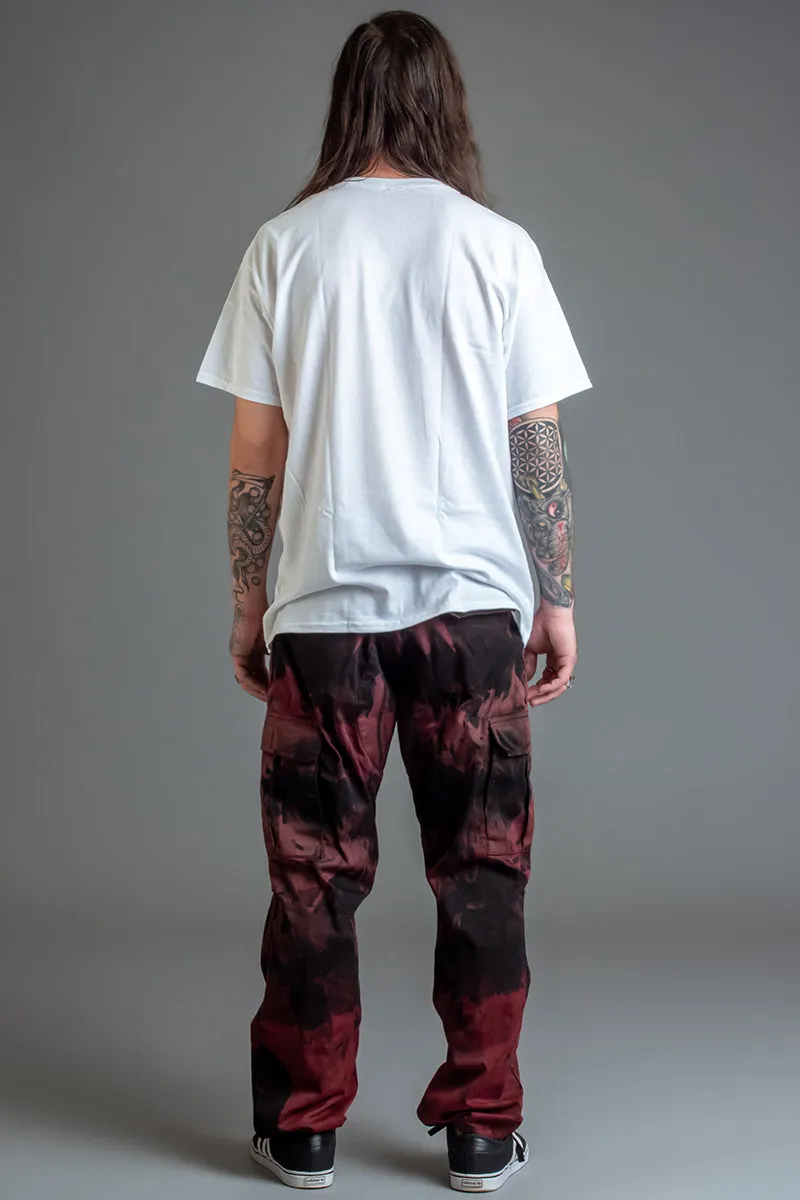 GUYS WHITE N BLK SPRAY TEE