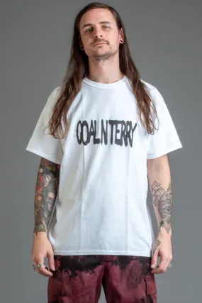 GUYS WHITE N BLK SPRAY TEE