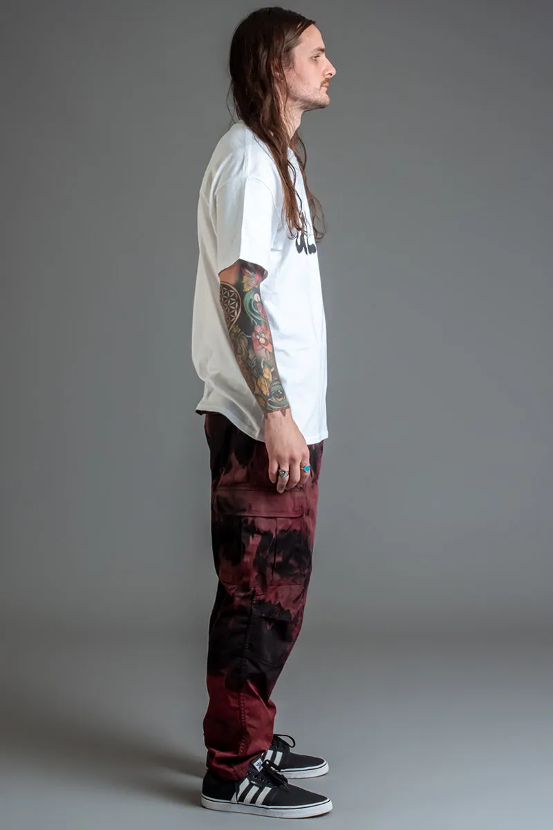 GUYS WHITE N BLK SPRAY TEE