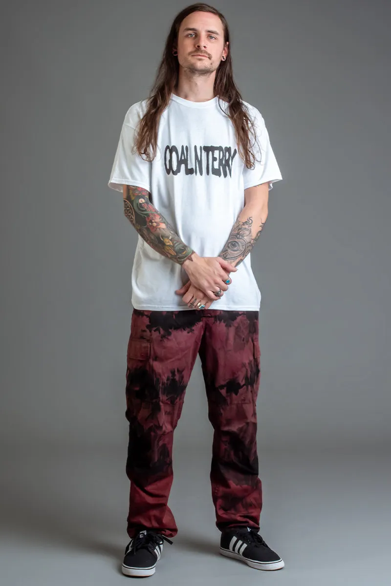 GUYS WHITE N BLK SPRAY TEE