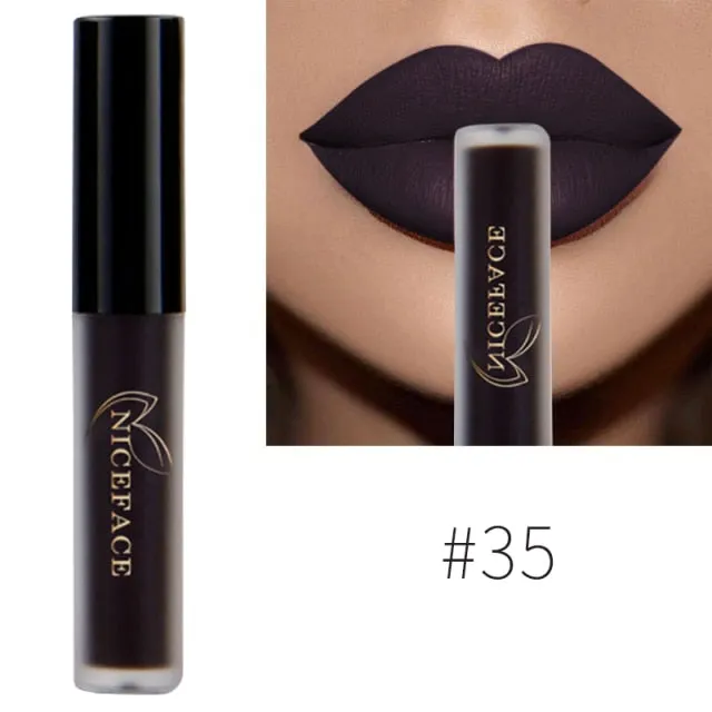 Lip Gloss 34 Colors Nude Matte Liquid Lipstick/ Red Mate Waterproof Long Lasting Moisturizing Lip gloss Lip Makeup Cosmetics