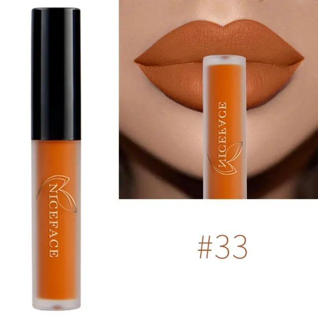 Lip Gloss 34 Colors Nude Matte Liquid Lipstick/ Red Mate Waterproof Long Lasting Moisturizing Lip gloss Lip Makeup Cosmetics