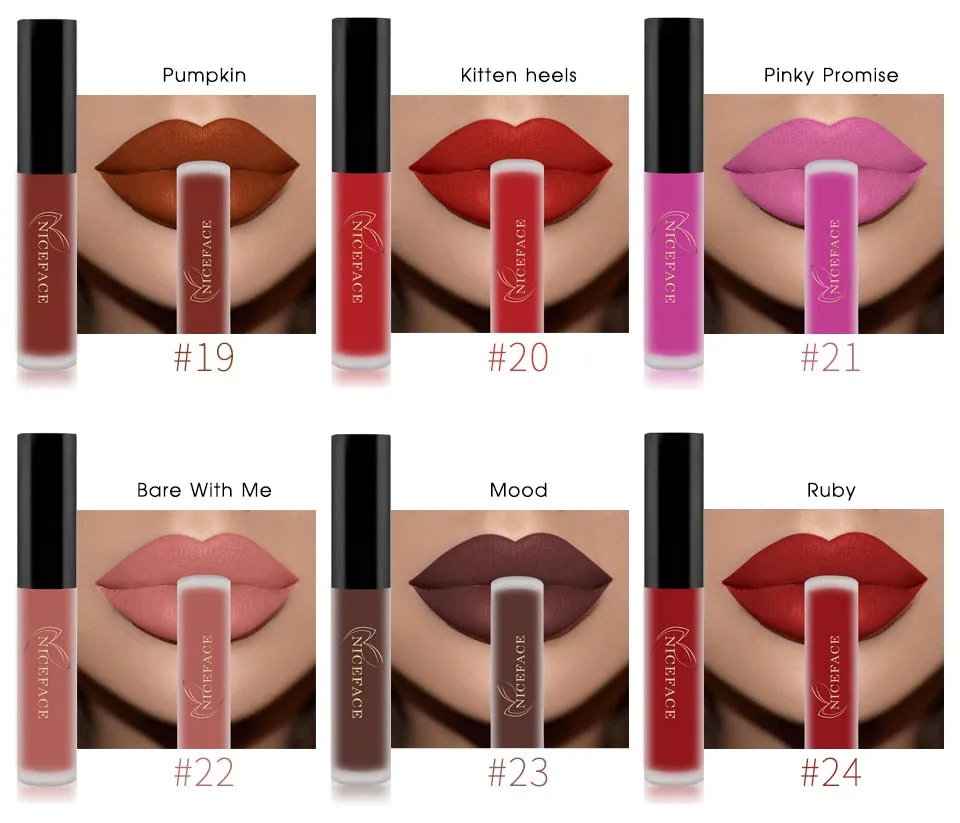 Lip Gloss 34 Colors Nude Matte Liquid Lipstick/ Red Mate Waterproof Long Lasting Moisturizing Lip gloss Lip Makeup Cosmetics