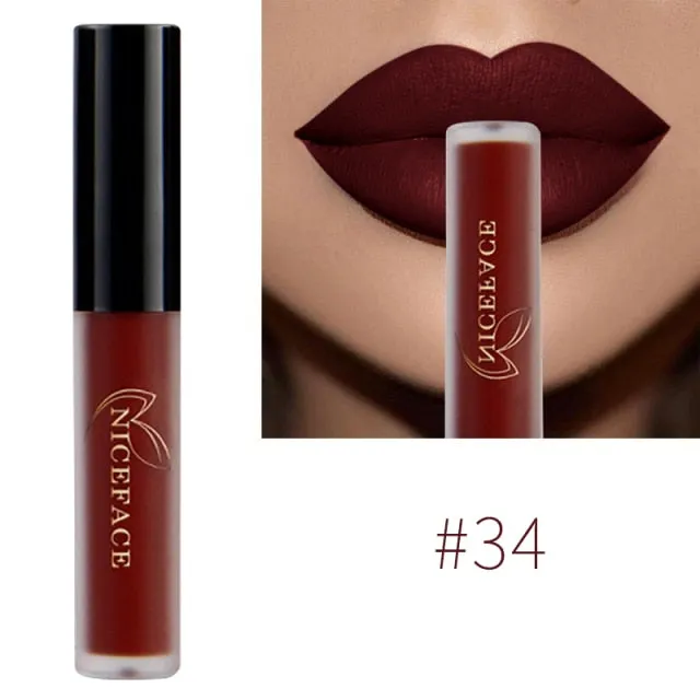 Lip Gloss 34 Colors Nude Matte Liquid Lipstick/ Red Mate Waterproof Long Lasting Moisturizing Lip gloss Lip Makeup Cosmetics