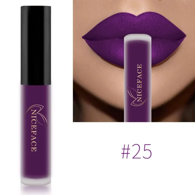 Lip Gloss 34 Colors Nude Matte Liquid Lipstick/ Red Mate Waterproof Long Lasting Moisturizing Lip gloss Lip Makeup Cosmetics