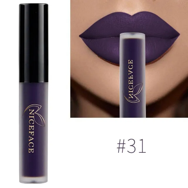 Lip Gloss 34 Colors Nude Matte Liquid Lipstick/ Red Mate Waterproof Long Lasting Moisturizing Lip gloss Lip Makeup Cosmetics