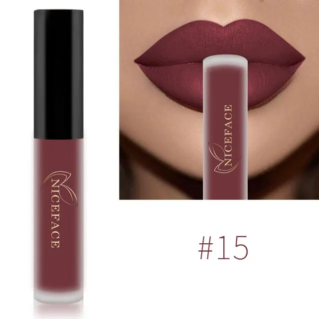 Lip Gloss 34 Colors Nude Matte Liquid Lipstick/ Red Mate Waterproof Long Lasting Moisturizing Lip gloss Lip Makeup Cosmetics