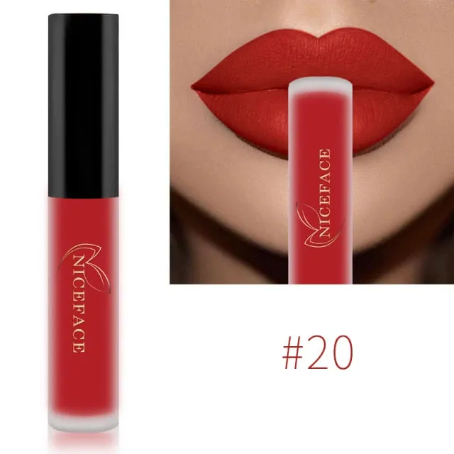 Lip Gloss 34 Colors Nude Matte Liquid Lipstick/ Red Mate Waterproof Long Lasting Moisturizing Lip gloss Lip Makeup Cosmetics