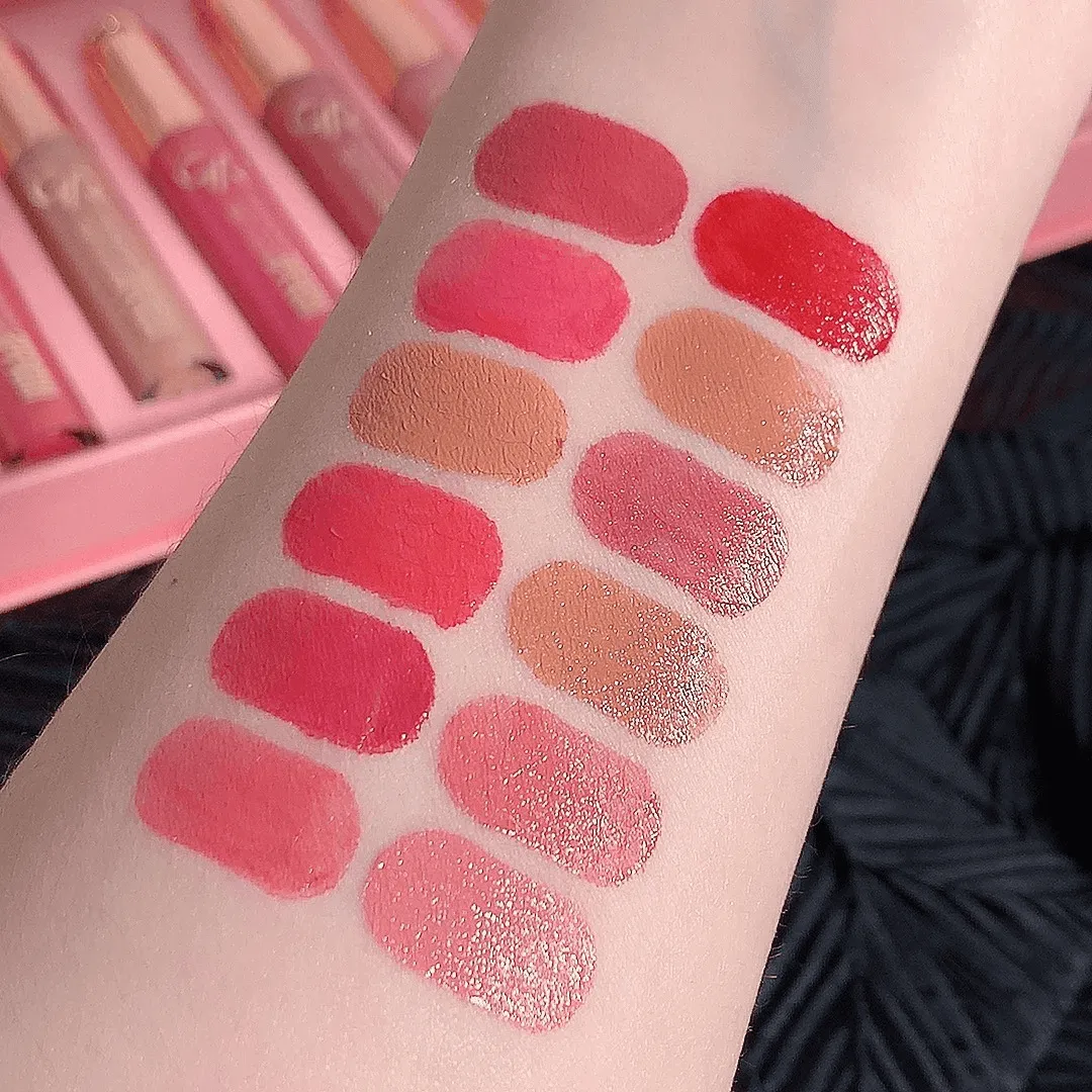 Matte Liquid Velvet Moisturizing Lip Gloss Long Lasting - 5.5ml × 12 Pcs