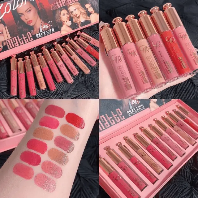 Matte Liquid Velvet Moisturizing Lip Gloss Long Lasting - 5.5ml × 12 Pcs