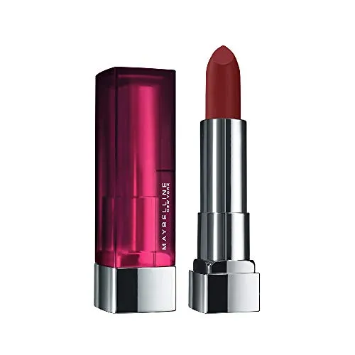 Maybelline Color Sensational Lipstick, Lip Makeup, Matte Finish, Hydrating Lipstick, Nude, Pink, Red, Plum Lip Color, Burgundy Blush, 0.15 oz; (Packaging May Vary)