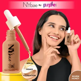 NY Bae 3IN1 Serum Foundation - Warm Honey 14 (30 ml) | Infused with Primer | Moisturising I Glowing Korean Skin I Celeb Glow | Dewy Makeup | Evens Skin Tone | Ultra Glow