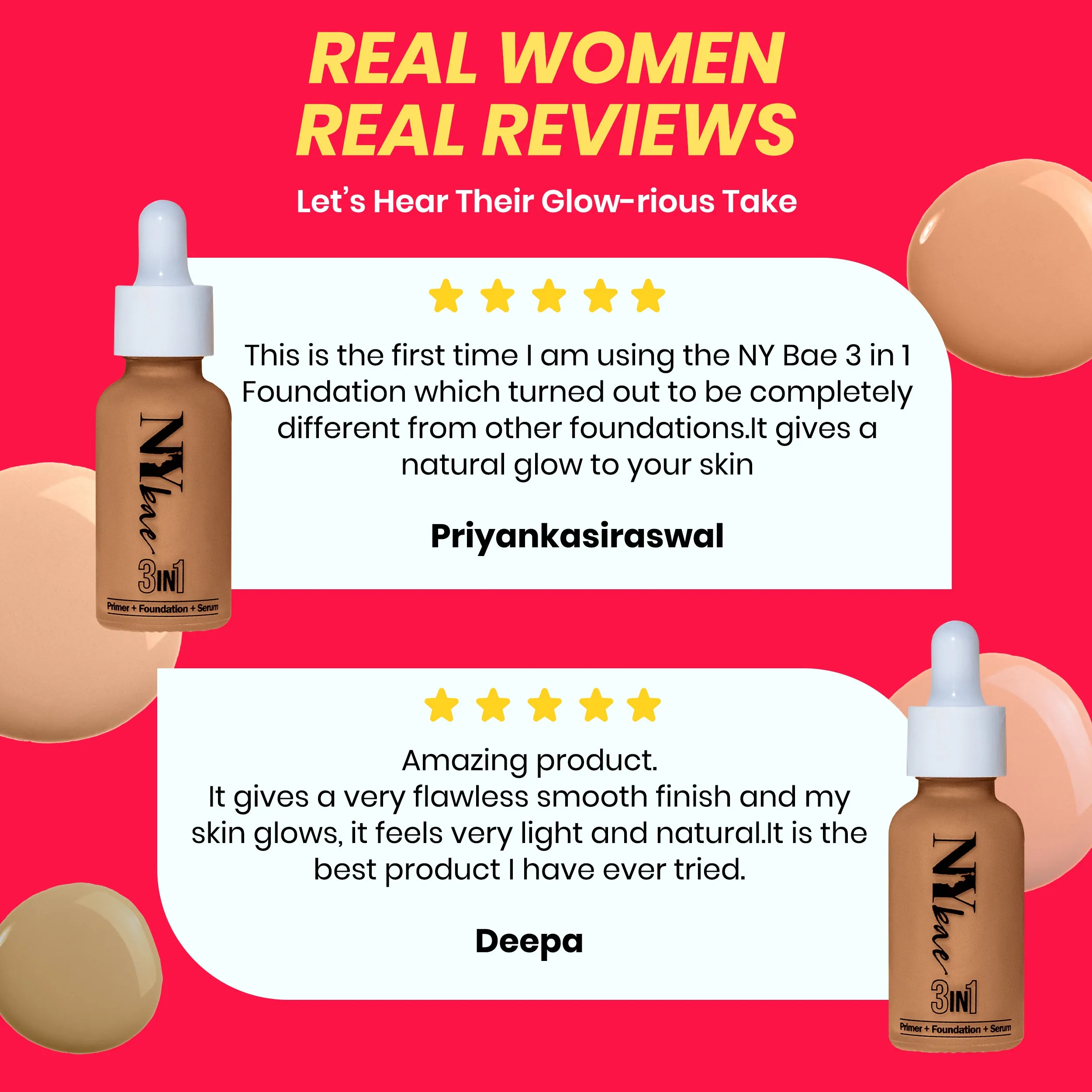 NY Bae 3IN1 Serum Foundation - Warm Honey 14 (30 ml) | Infused with Primer | Moisturising I Glowing Korean Skin I Celeb Glow | Dewy Makeup | Evens Skin Tone | Ultra Glow